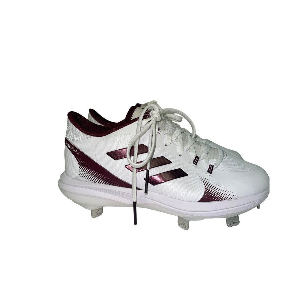 NEW! Adidas Pure Hustle 2 Softball Cleats White Team Maroon Women's Size 6